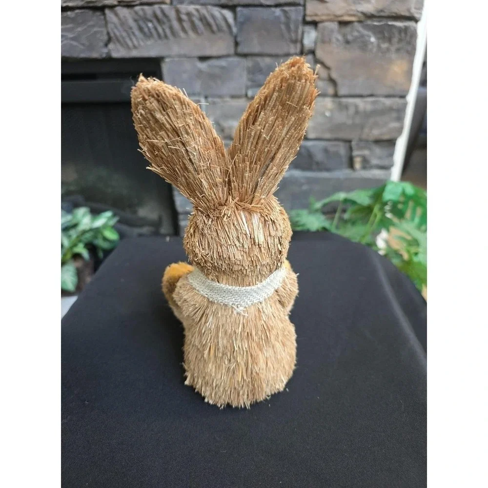 PIER 1 Easter Sisal Bunny Rabbit w/ pastel eggs Spring Shelf Decor 10